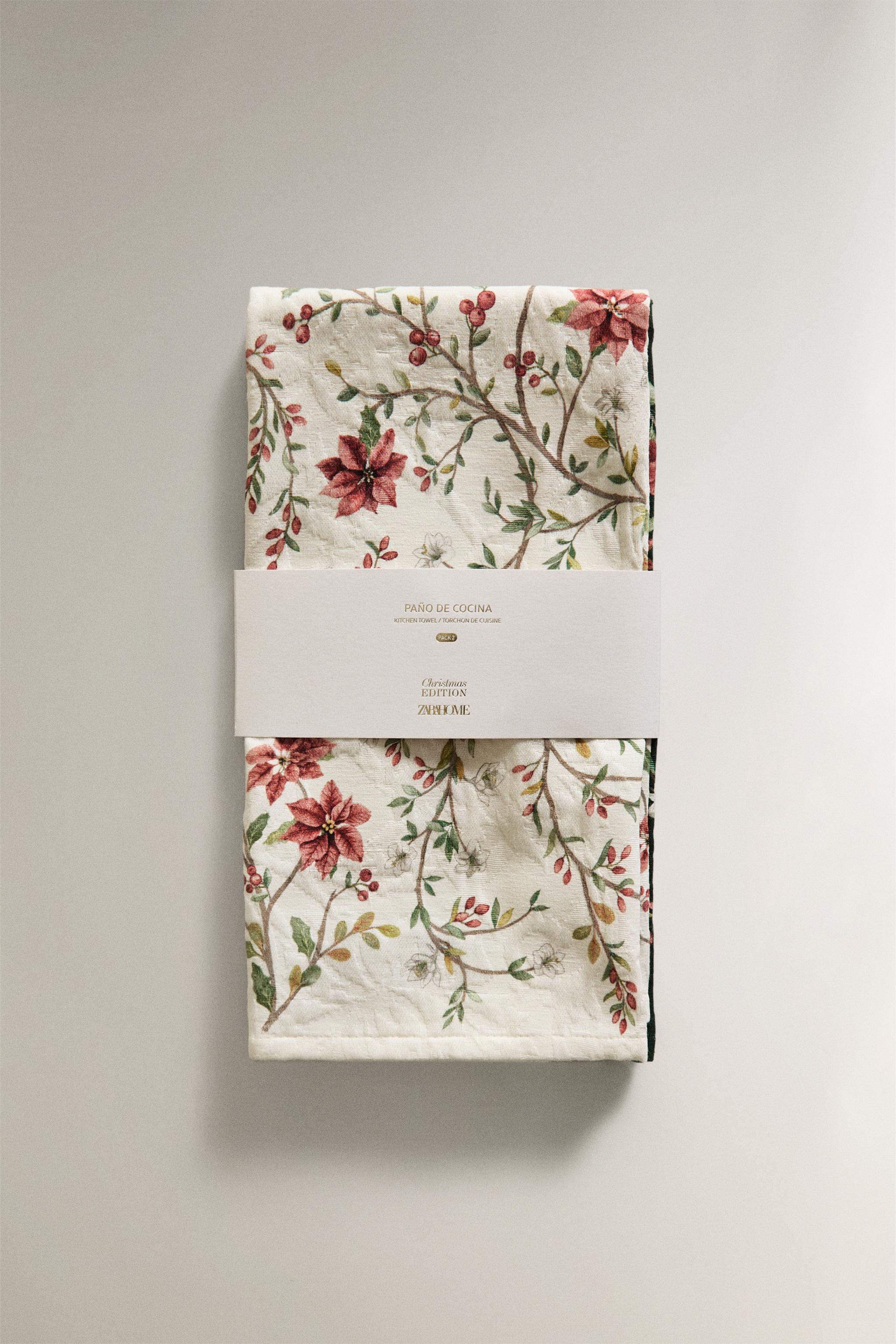 SET OF CHRISTMAS JACQUARD COTTON KITCHEN TOWELS (SET OF 2)