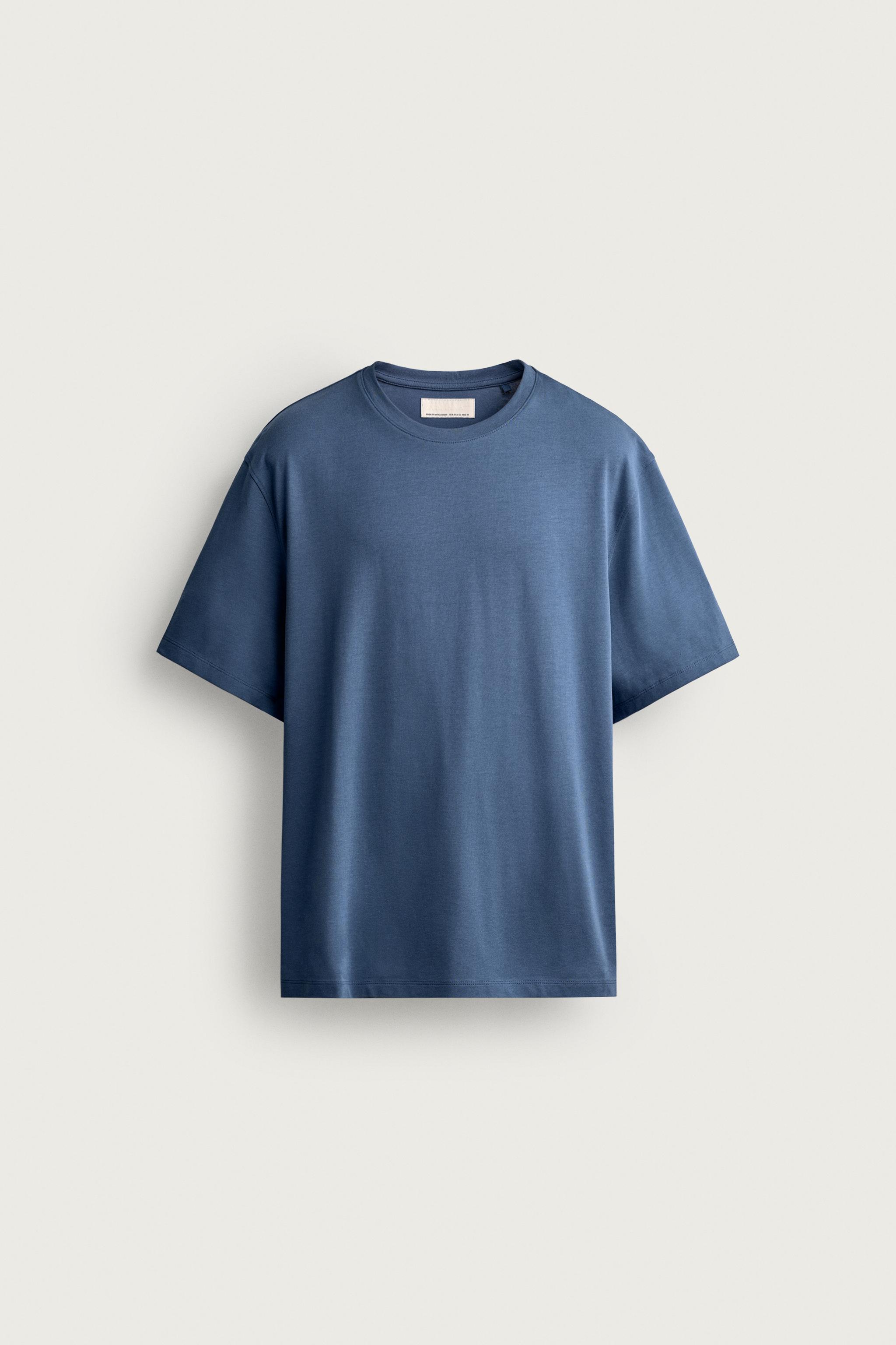 SHORT SLEEVE MEDIUM WEIGHT T-SHIRT — Mid-blue