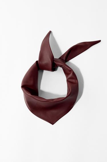 Zara FAUX LEATHER BANDANA - Maroon