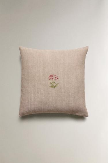 HOUSSE DE COUSSIN FLEURS - Beige clair de Zara - Image 0