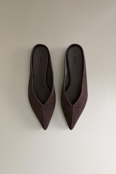 LEATHER MULES WITH POINTED TOE - Brown by Zara - Image 2