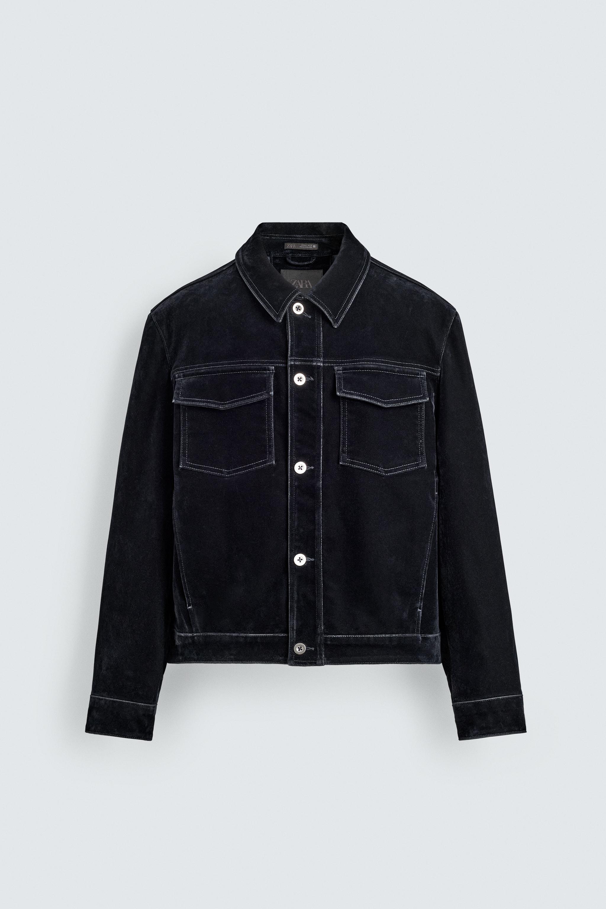 フロッキーベルベットジャケット - ブルー | ZARA Japan / 日本