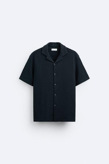 CHEMISE STRUCTURÉE QUADRILLÉ - Bleu marine de Zara