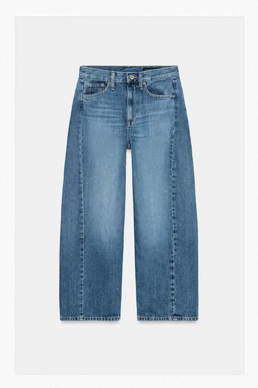 JEANS ZW COLLECTION ANKLE RELAXED CINTURA MÉDIA - Azul-médio da Zara