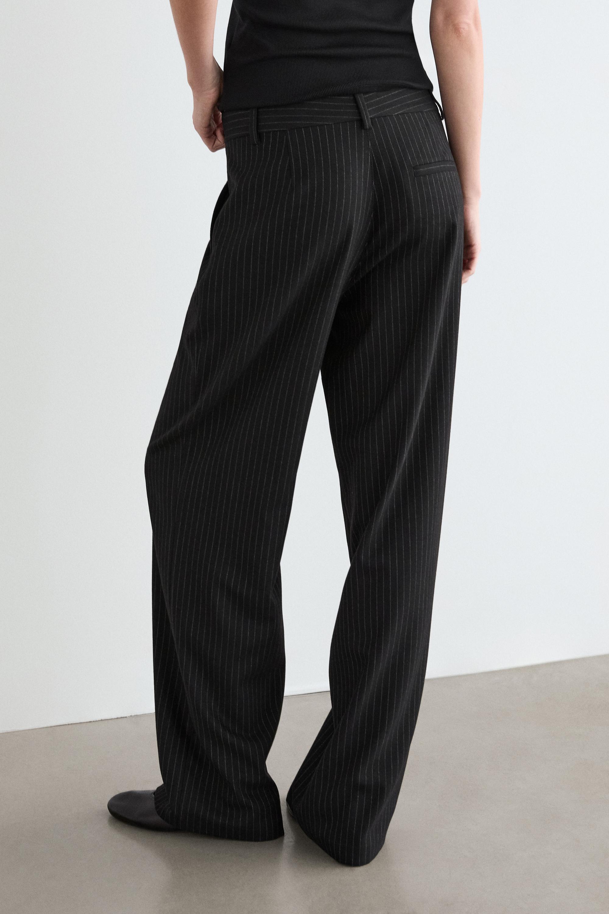 Pinstripe wide-leg trousers