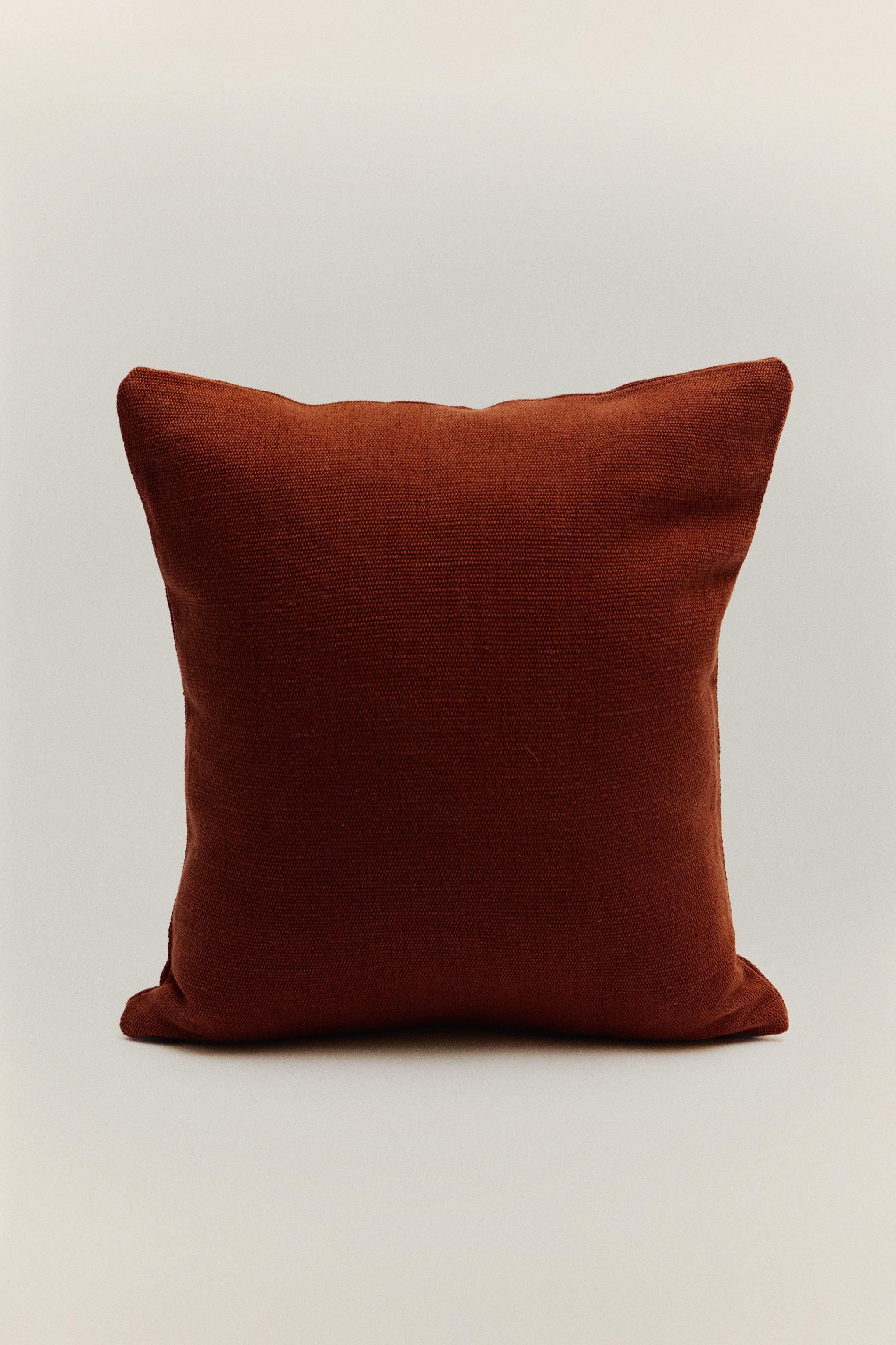 JUTE AND COTTON THROW PILLOW COVER