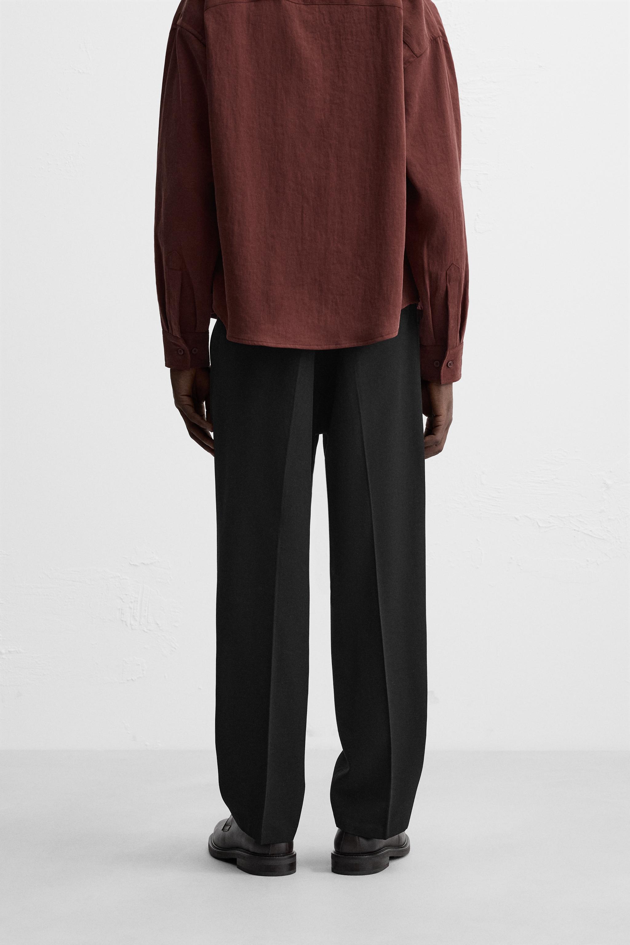 FLOWY STRAIGHT FIT PANTS - Black | ZARA United States