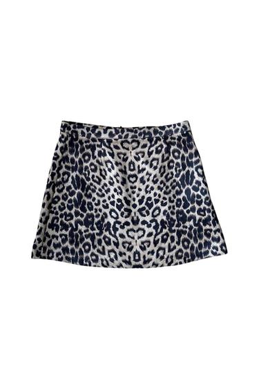 LEOPARD PRINT SUEDE MINI SKIRT