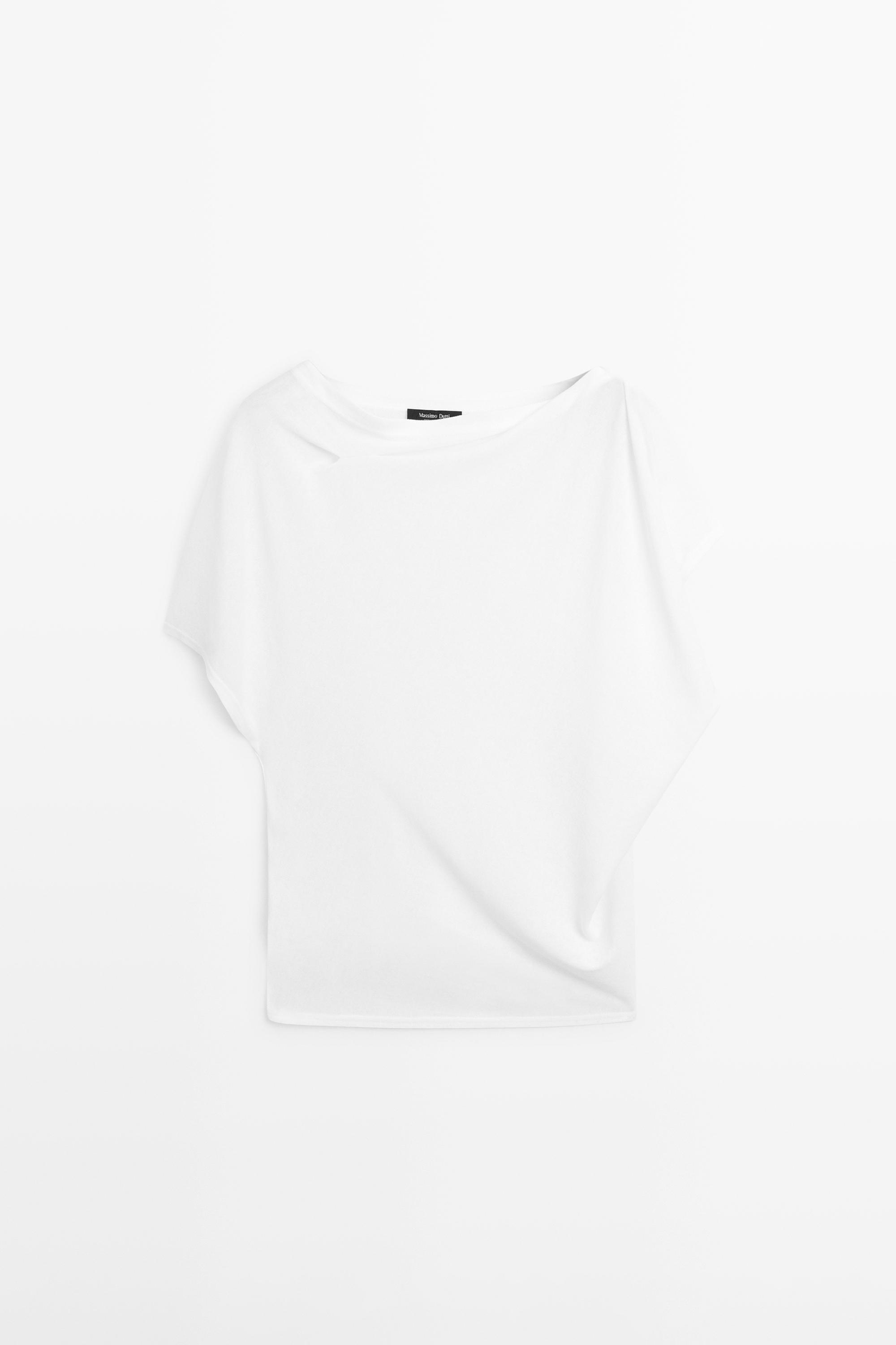 T-shirt fluide manches courtes effet crêpe