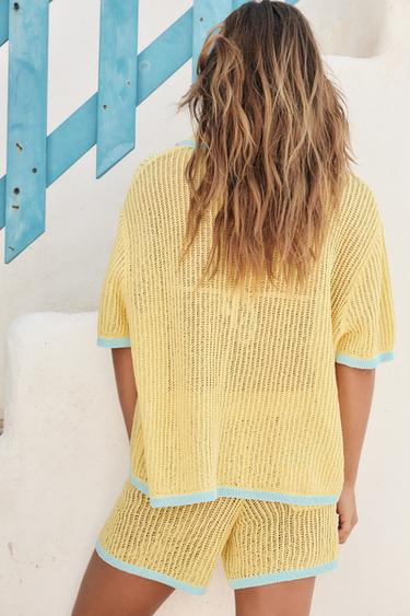 COLLAR POLO CARDIGAN - Light yellow de Zara - Image 3