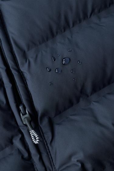 WATER-REPELLENT ULTRALIGHT PADDED LONG JACKET - Navy blue by Zara - Image 8