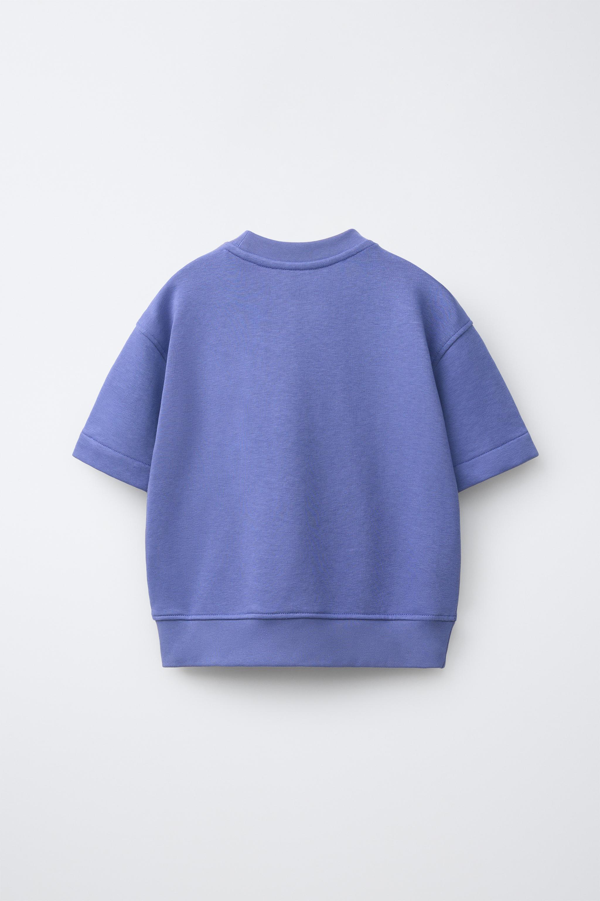 SHORT SLEEVE TEXT SWEATSHIRT