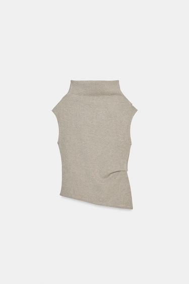TOP SANS MANCHES - Gris de Zara - Image 6