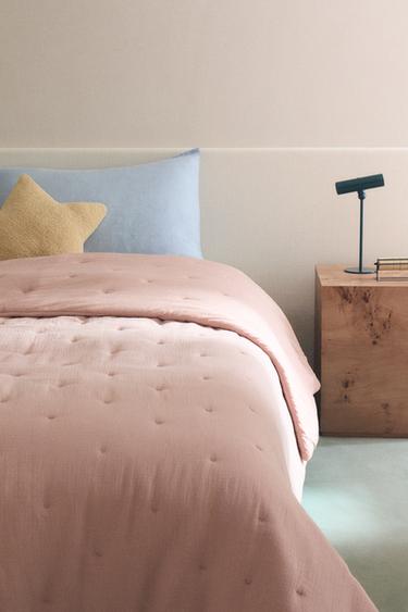 CHILDREN'S PLAIN MUSLIN BEDSPREAD - Рожевий Zara