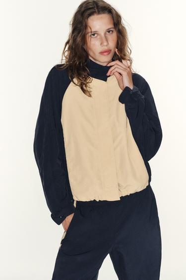 COMBINED NYLON JACKET - Beige / Navy by Zara
