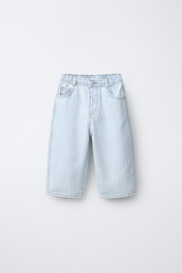 JEAN BAGGY CHEVRON - Bleu clair de Zara