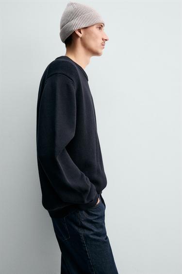 PULL REGULAR FIT EN COTON - Bleu marine foncé de Zara - Image 5