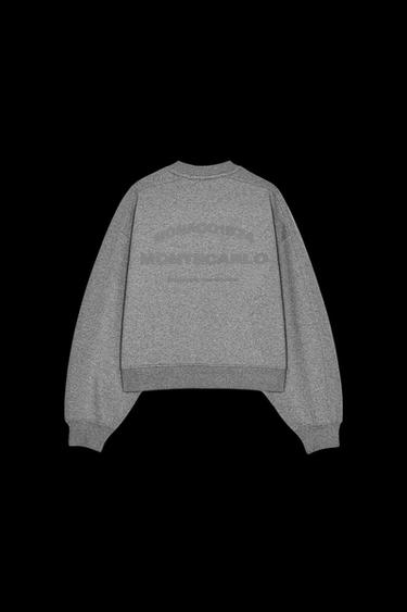 GLITTER SLOGAN SWEATSHIRT - Grey by Zara
