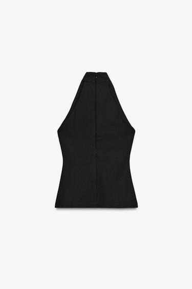HALTER CREPE TOP - Black by Zara