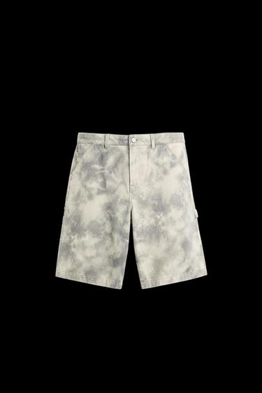 Zara ABSTRACT PRINT CARPENTER POCKET SHORTS - Printed - Image 0
