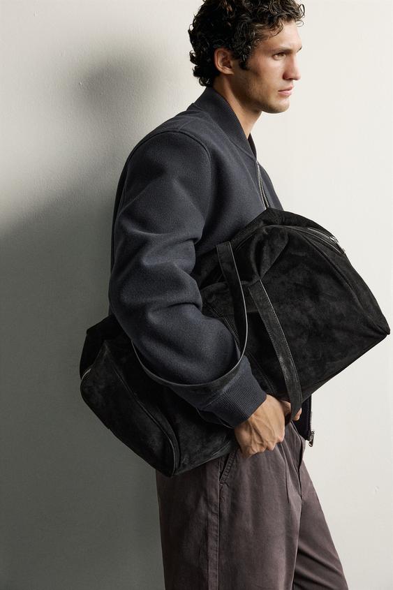 M LEATHER TRAVEL BAG - Black by Zara - Image 0