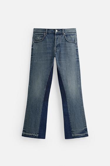 PATCHWORK FLARE FIT JEANS - Mid-blue by Zara