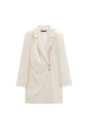 LINEN BLEND BLAZER DRESS