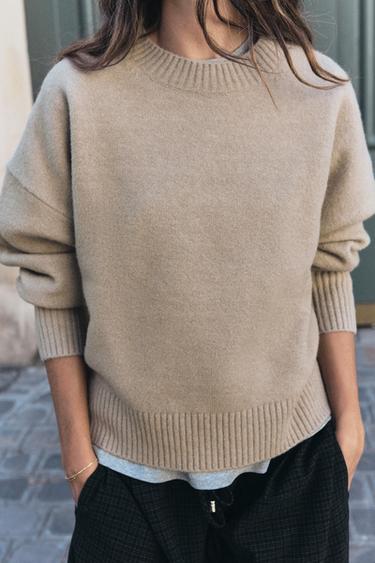 SOFT KNIT SWEATER — Taupe gray 1
