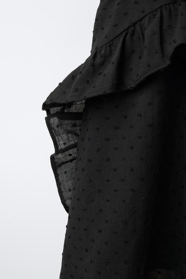 FRILLED PLUMETIS TOP - Black by Zara - Image 3