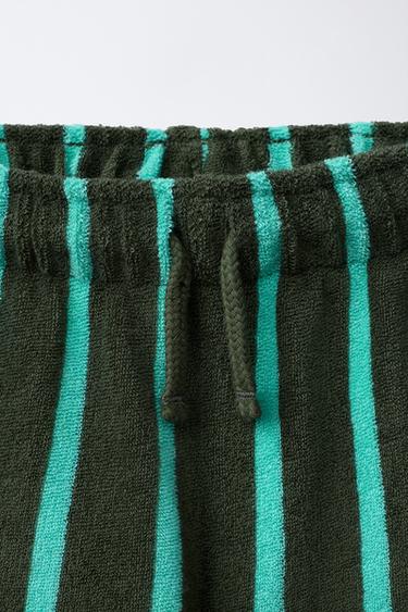 SHORT ÉPONGE À RAYURES - VERT de Zara - Image 2