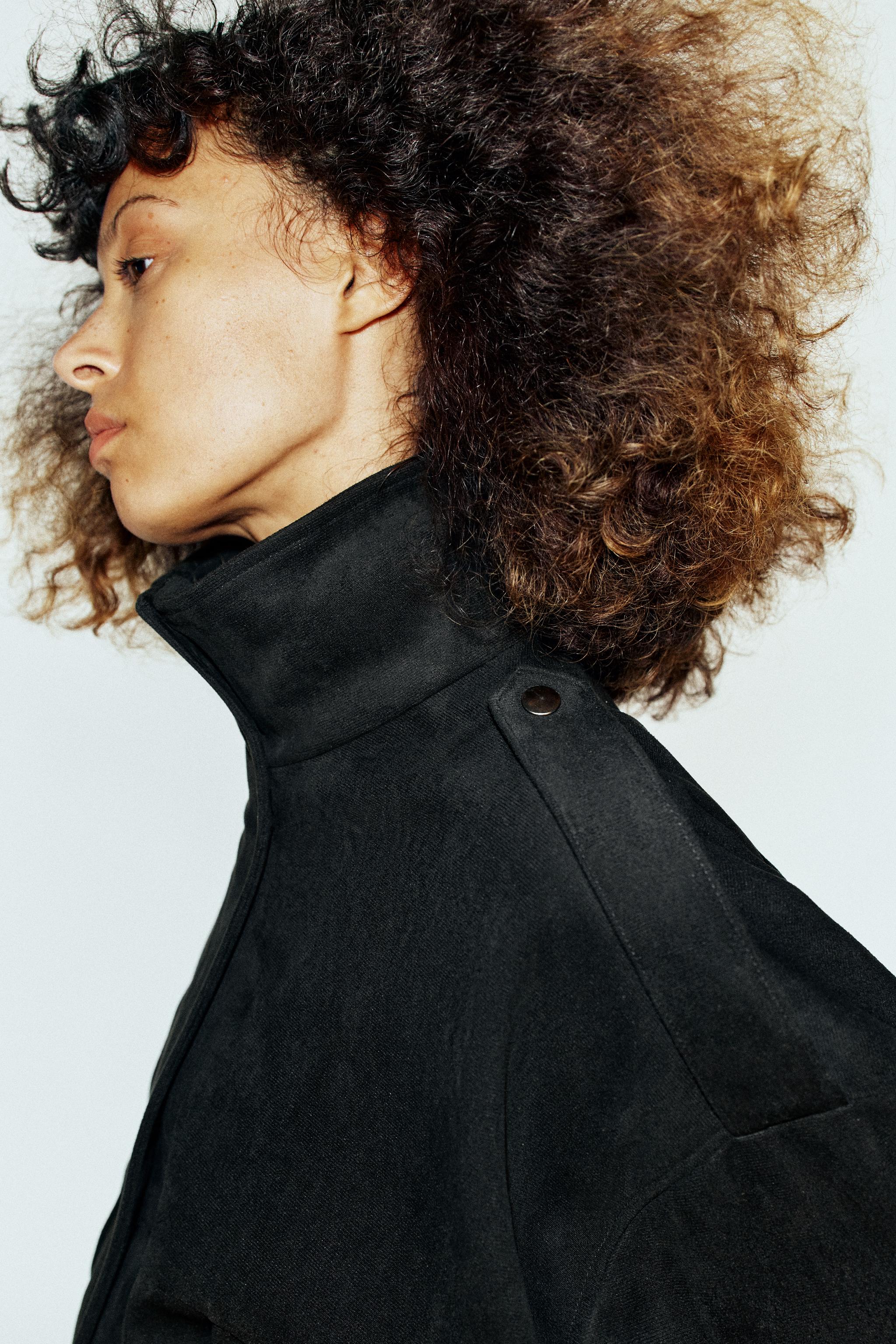 フェイクスエードボンバージャケット - ブラック | ZARA Japan / 日本