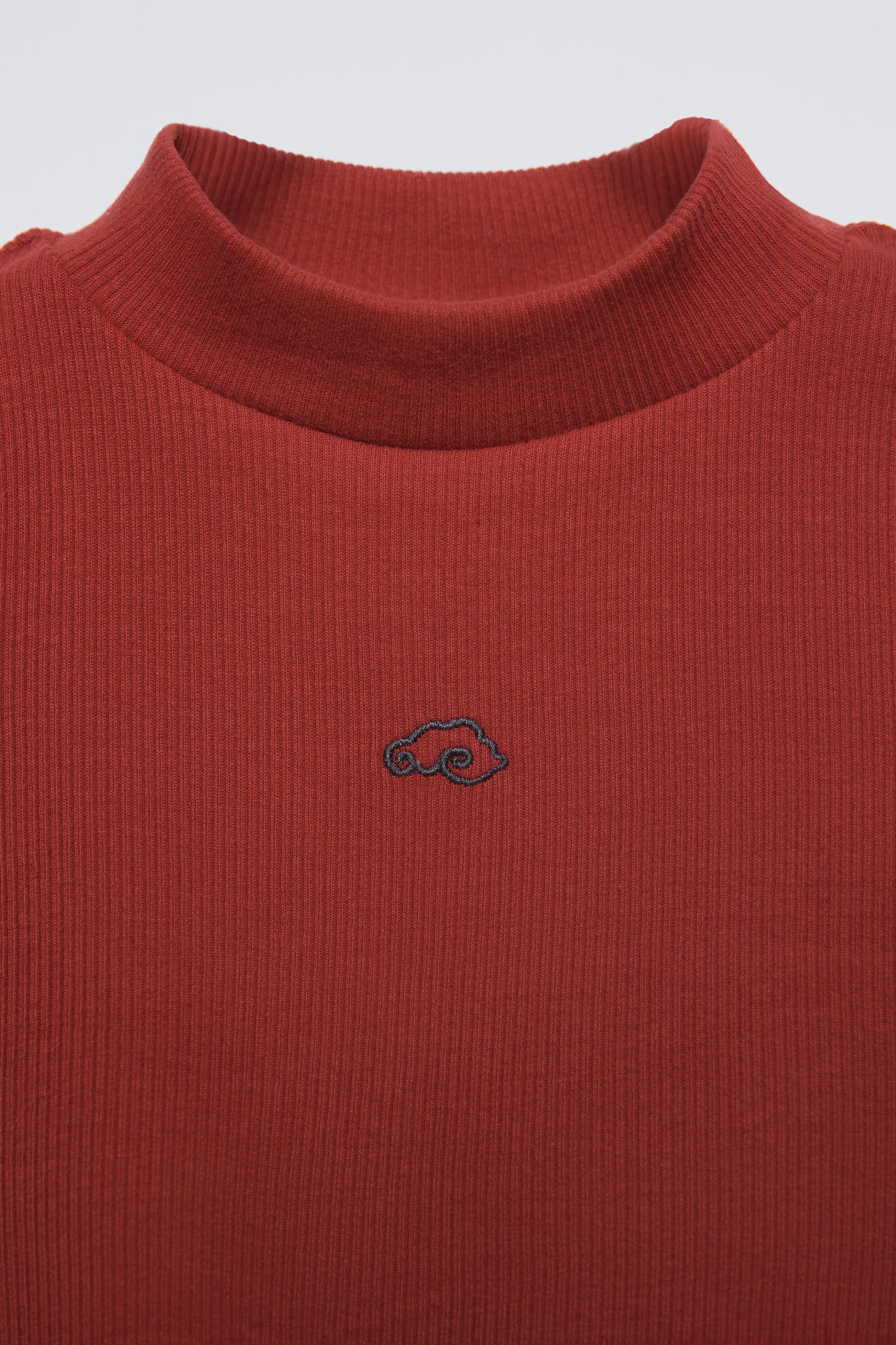 EMBROIDERED RIBBED T-SHIRT