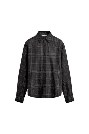 CHECK LINEN/COTTON SHIRT