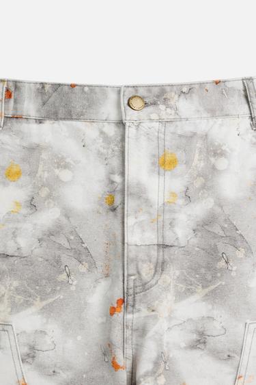 ABSTRACT PRINT CARPENTER TROUSERS - Orange by Zara - Image 7