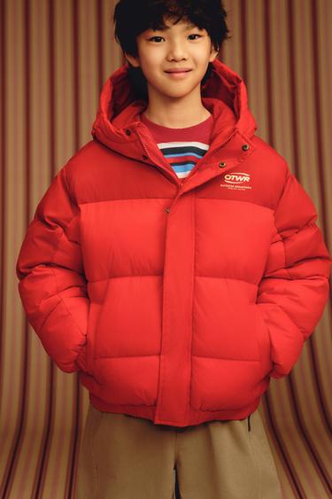 Zara 印花絎縫大衣 - 紅色