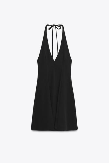 KURZES NECKHOLDER-KLEID MIT GODETS - Schwarz von Zara - Bild 0
