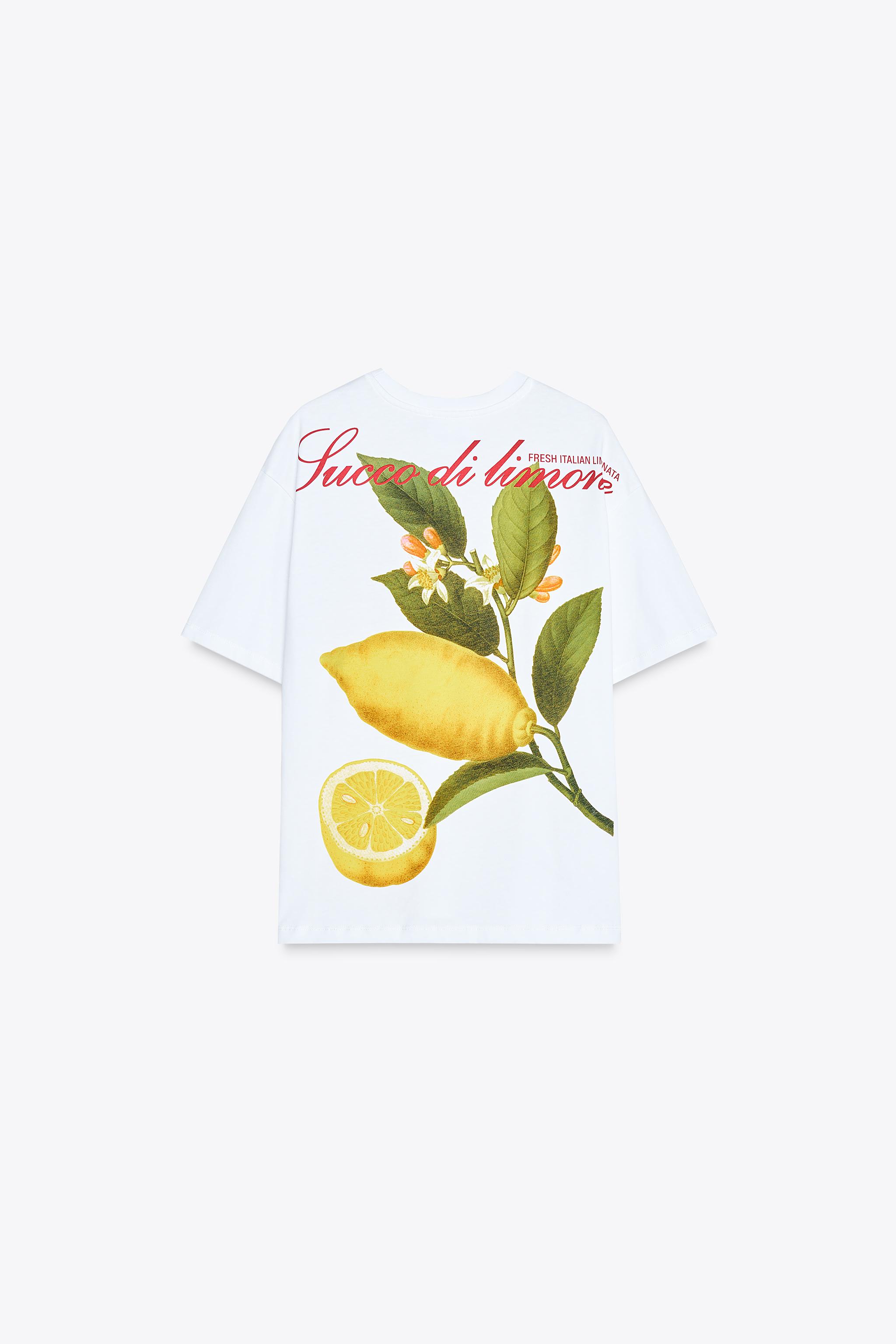 【ZARA】レモン柄プリントTシャツ PANCRACE BESSA 0085/325/250 レモン柄プリントTシャツ PANCRACE BESSA - ホワイト | ZARA