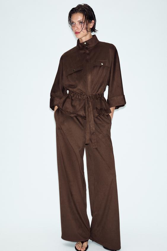 FAUX SUEDE JACKET AND TROUSERS SET - 371 by Zara - Image 0