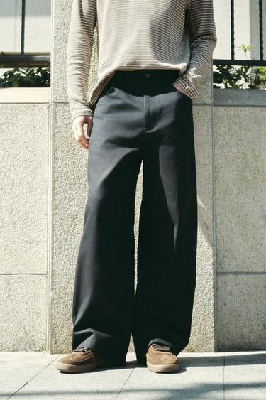 RELAXED FIT TROUSERS - Black by Zara