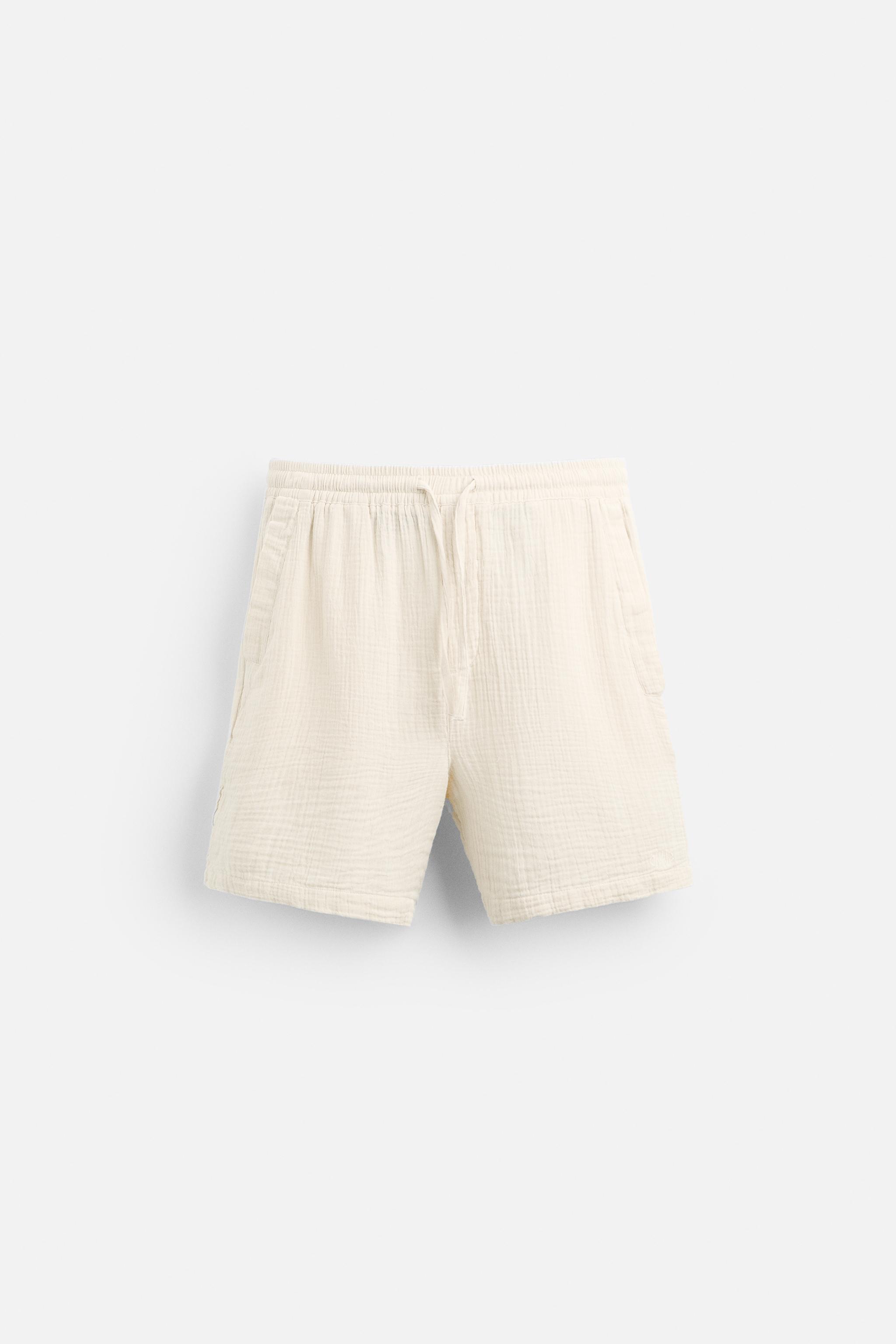WRINKLE LOOK SHORTS - Beige | ZARA United States