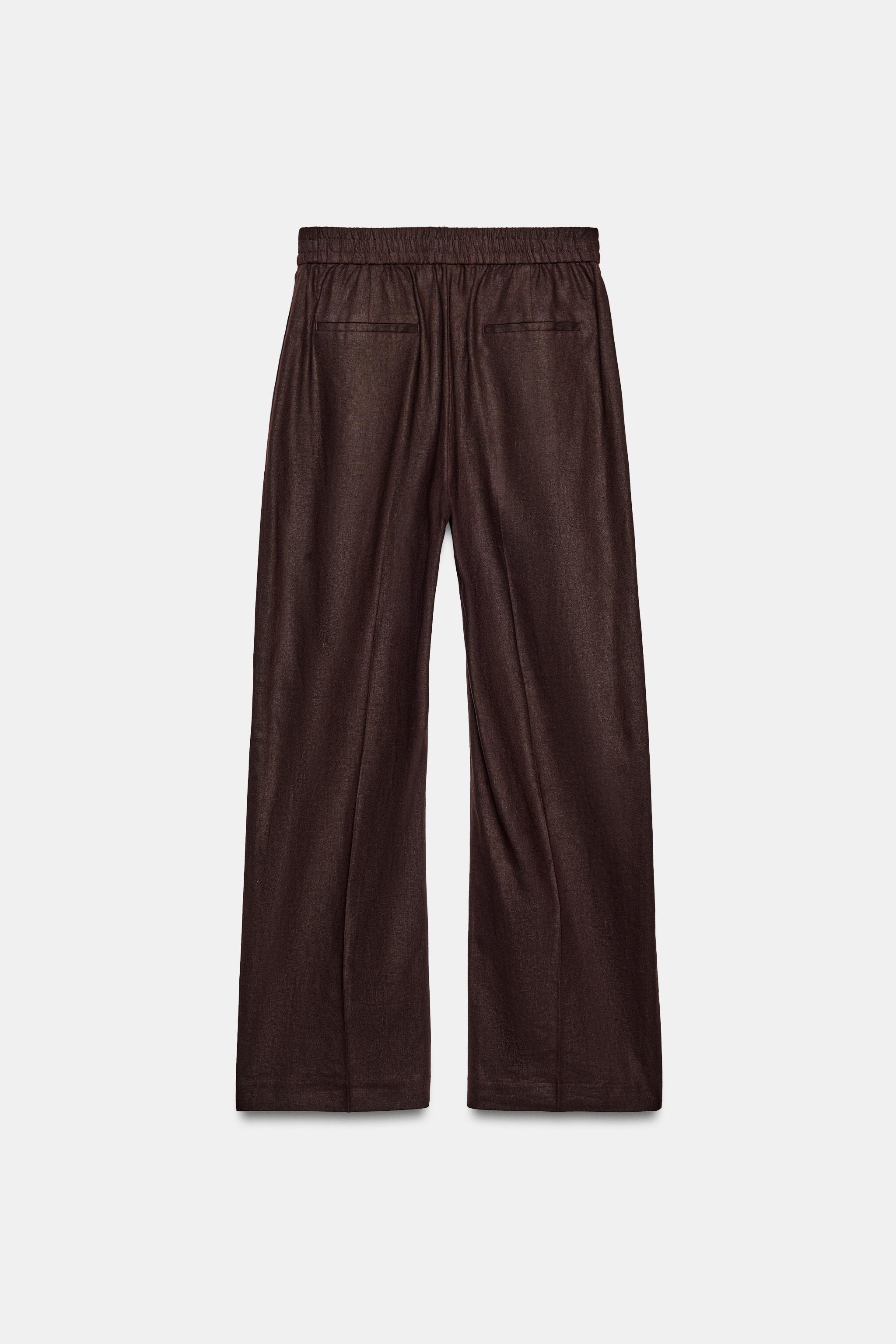 KETEN KARIŞIMLI DÜZ PAÇA PANTOLON - Görsel 7