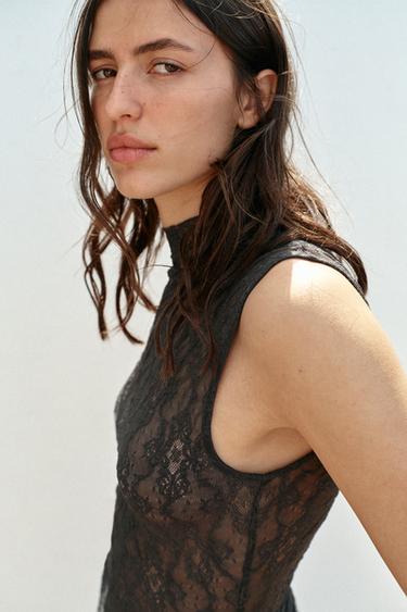LACE TOP - Black by Zara - Image 0