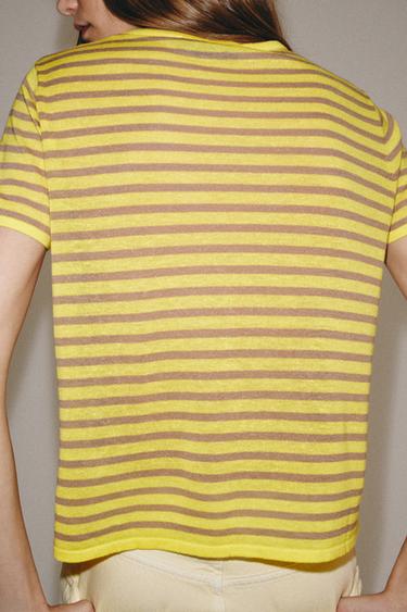 STRIPED KNIT TOP - Yellow by Zara - Image 2