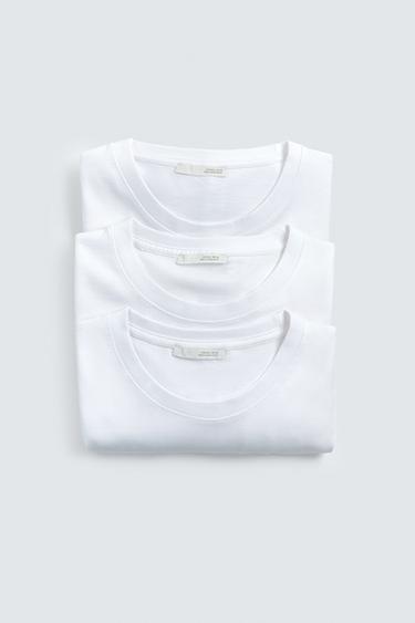 3-PACK OF MEDIUM WEIGHT T-SHIRTS - White by Zara