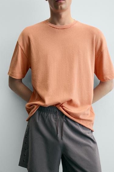 T-SHIRT EN MAILLE À FINITIONS IRRÉGULIÈRES - Mandarine de Zara - Image 6