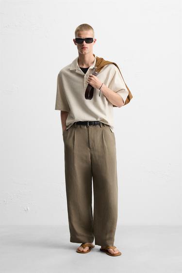 CAMISA POLO RELAXED FIT - Beige de Zara - Imagen 0