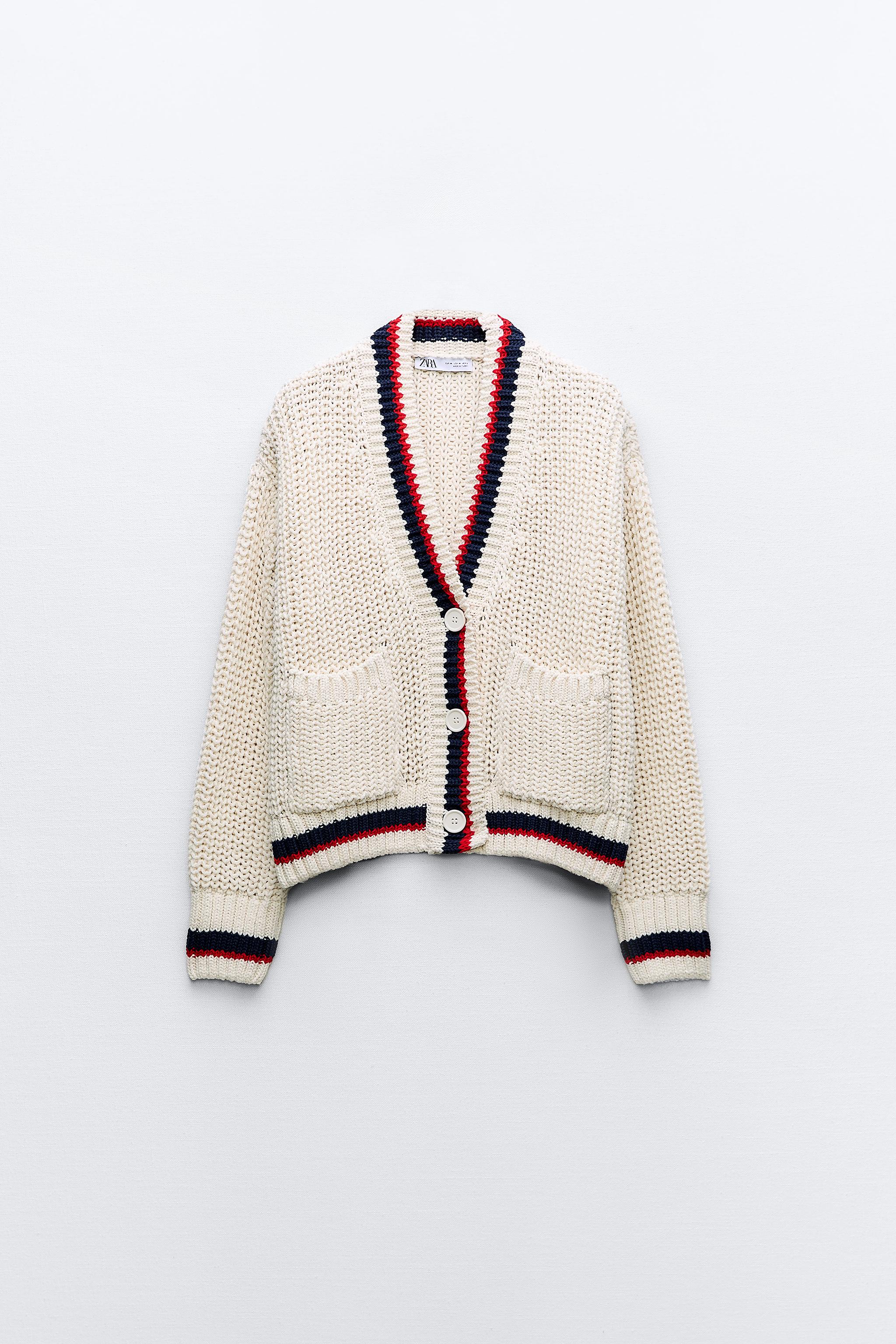 KNIT JACKET WITH PIPING