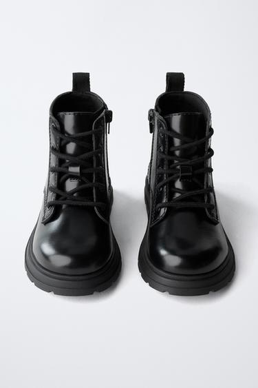 BOTTINES À LACETS - Noir de Zara - Image 3