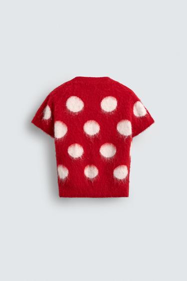 TOP PUNTO CEPILLADO LUNARES HARRY LAMBERT FOR ZARA X DISNEY - Rojo de Zara