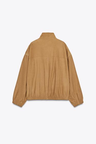 LEATHER BOMBER JACKET ZW COLLECTION LIMITED EDITION - Mid-camel by Zara - Image 2